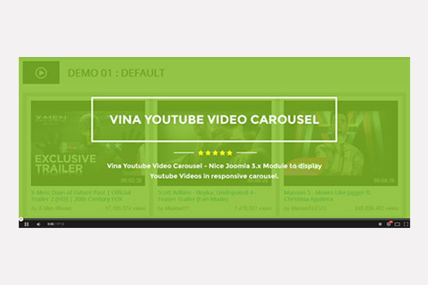 Joomla extension Vina Youtube Video Carousel