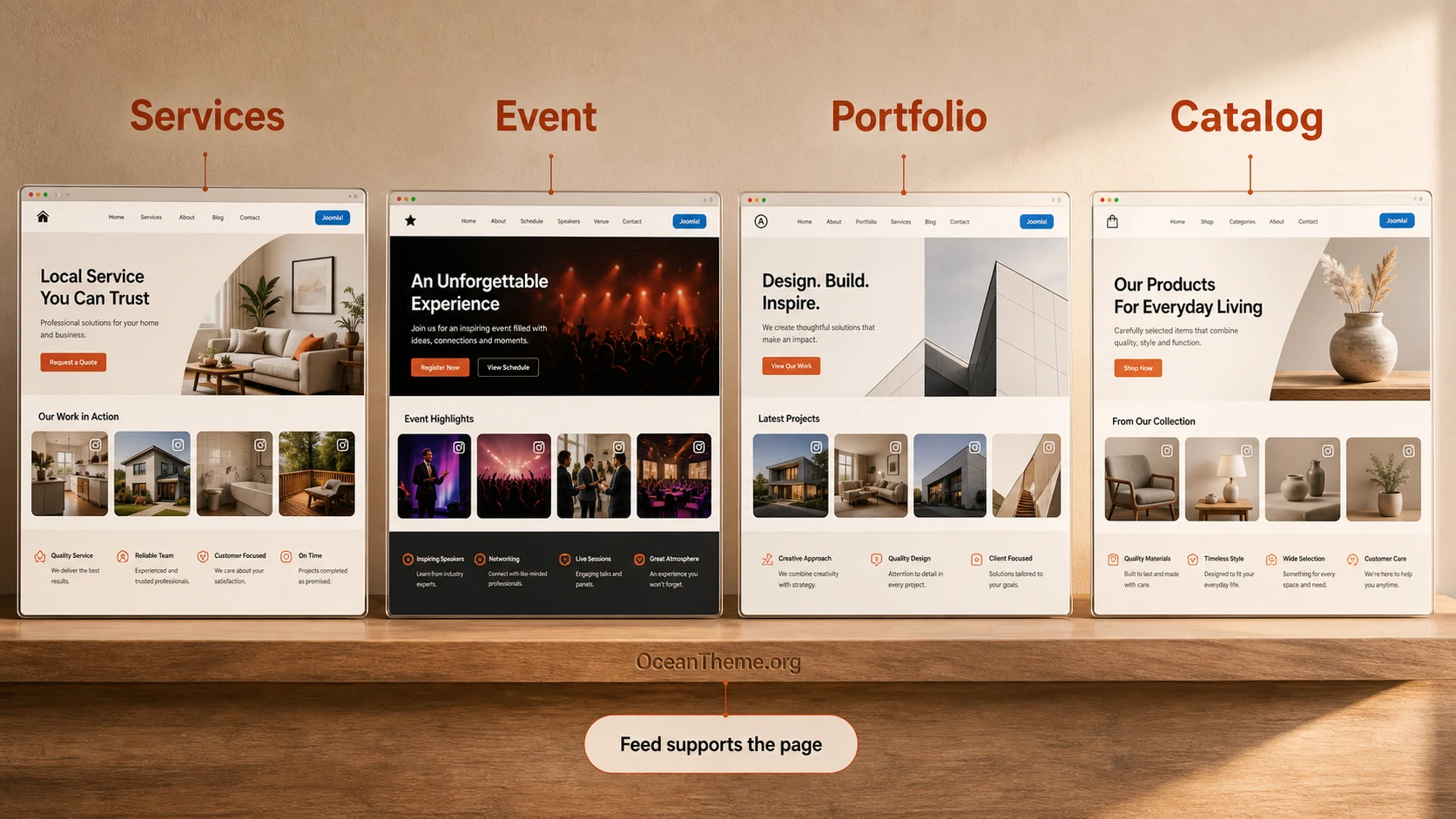 Instagram feed use cases across different types of Joomla sites