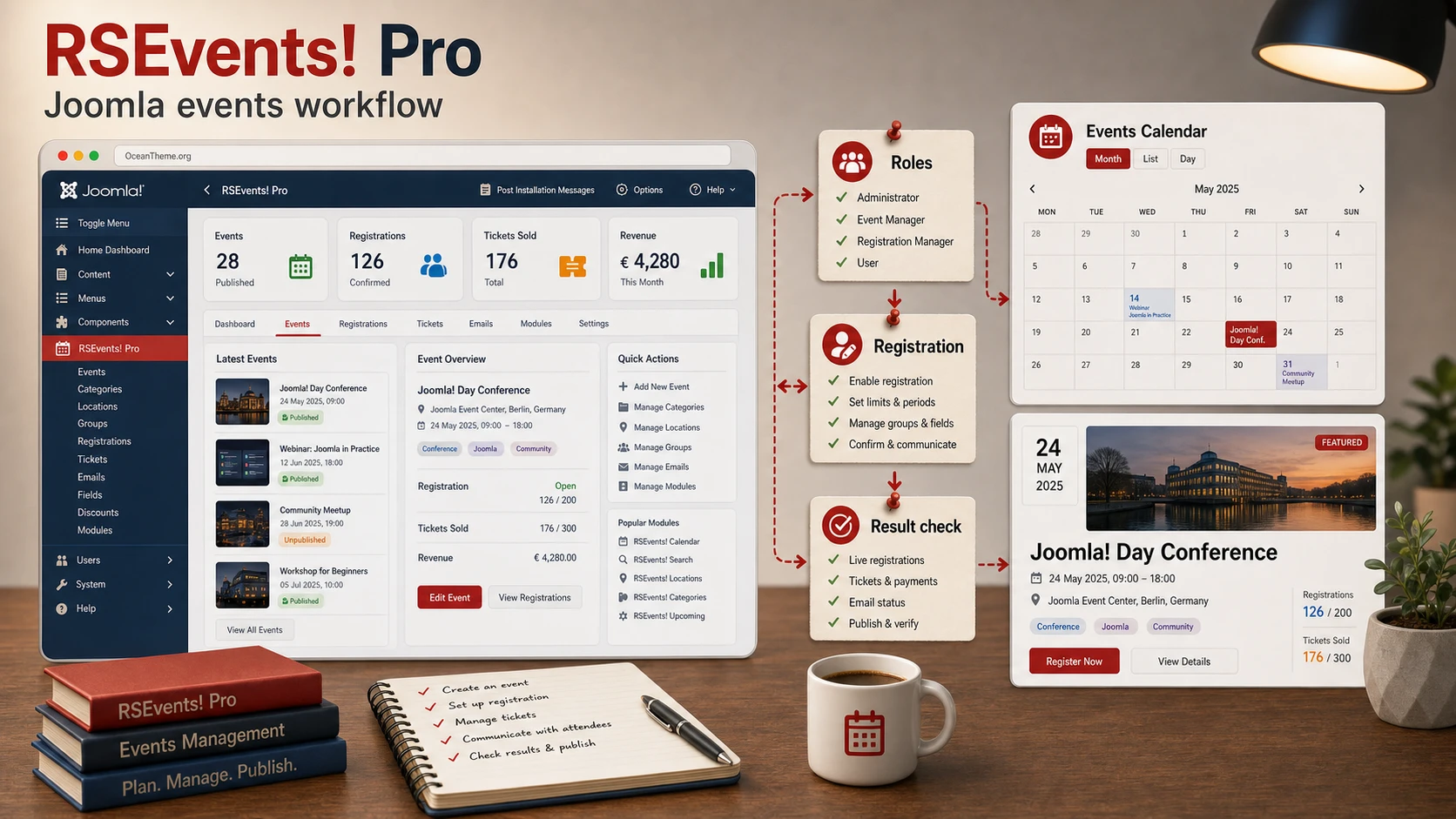 Cover image for the RSEvents! Pro guide for Joomla