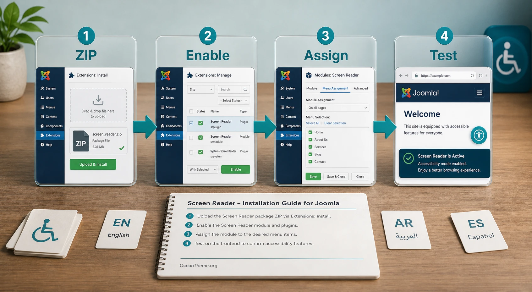 Screen Reader v3.37.0 - Reading from the screen plugin for Joomla | Guide
