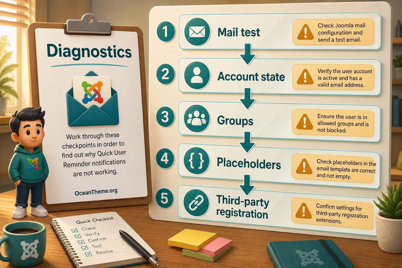 Troubleshooting Quick User Reminder errors when sending Joomla notifications