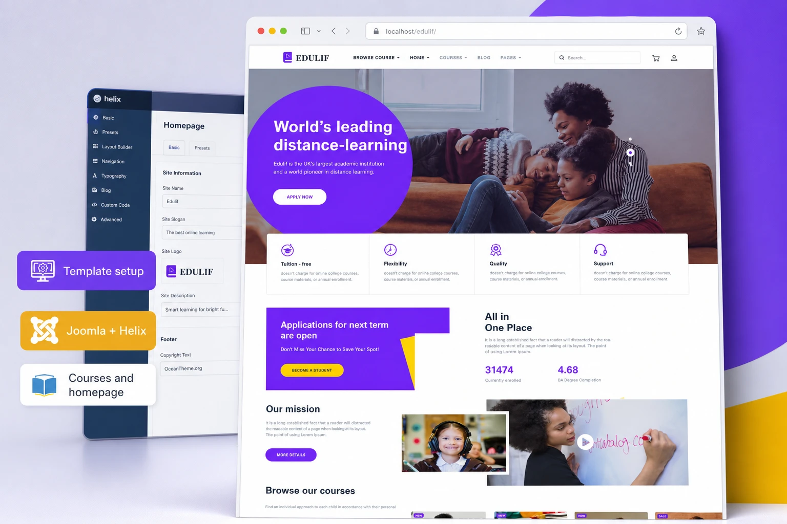 Cover image for the JoomShaper Edulif guide with an educational website demo