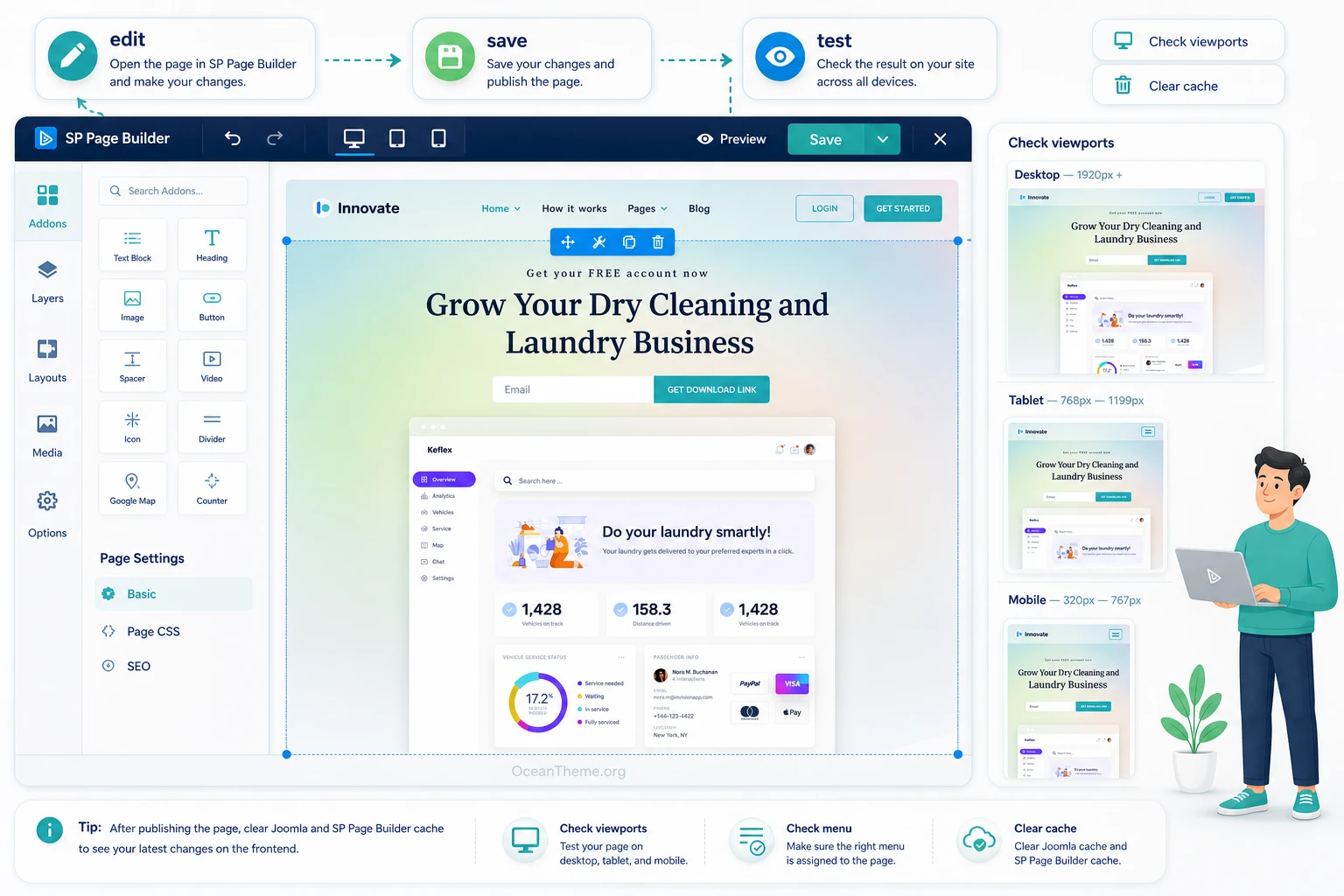 Innovate page editing workflow in SP Page Builder with result validation
