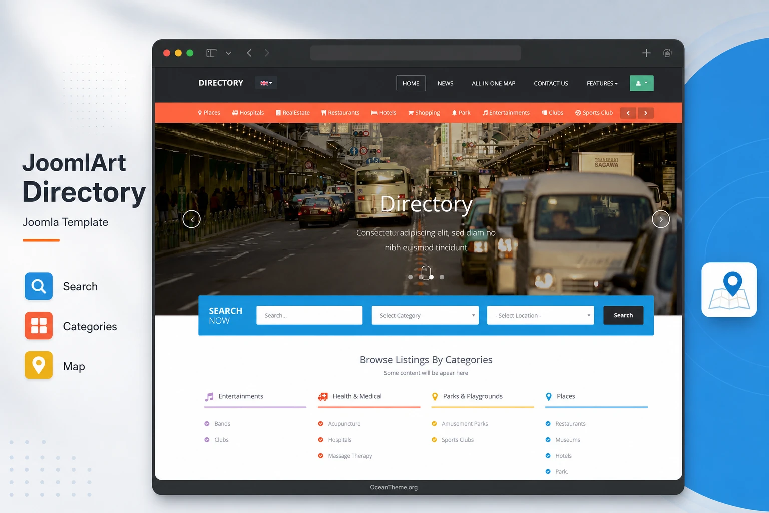 JoomlArt Directory as the foundation of a Joomla directory with search and map