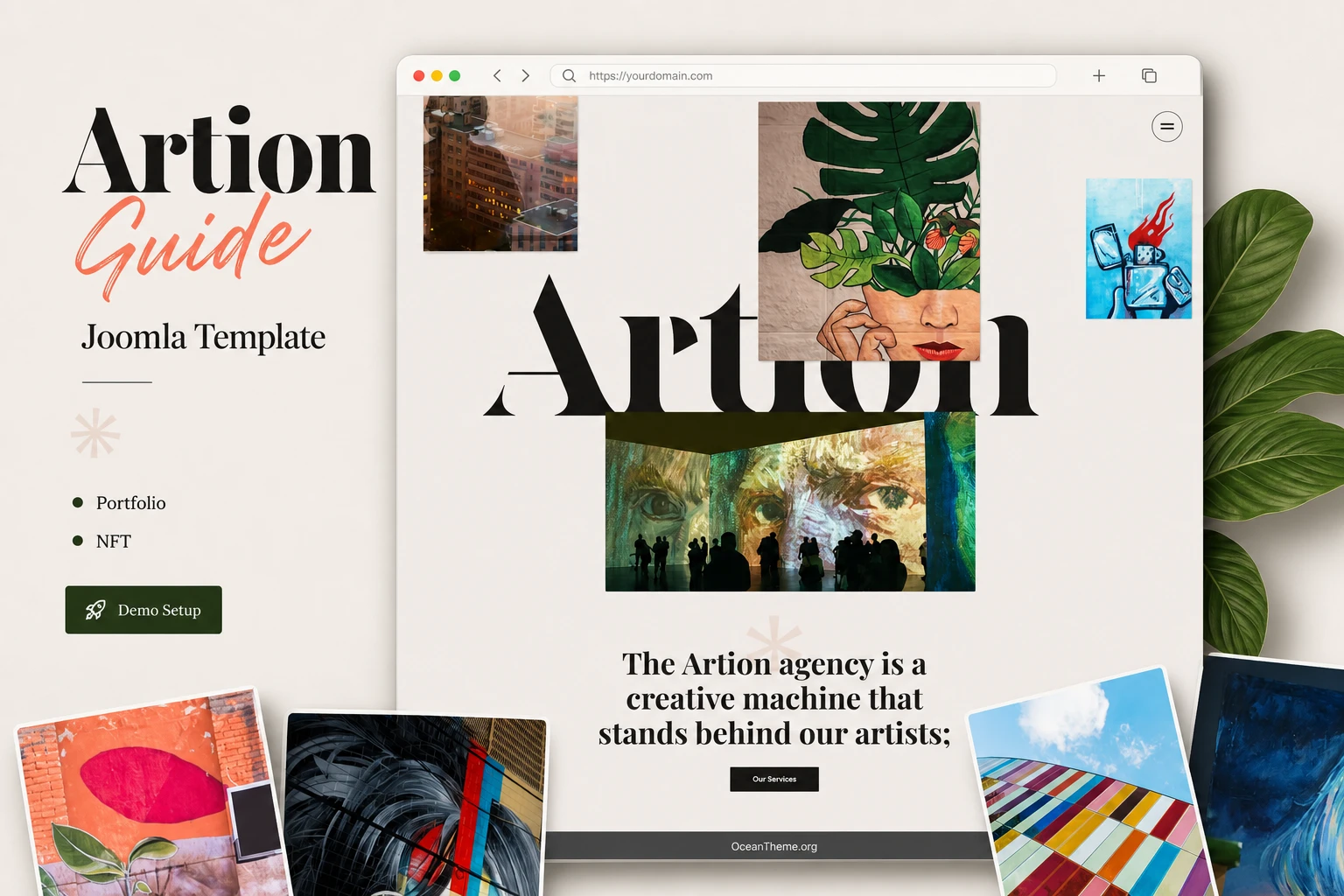JoomShaper Artion as a cover image for a Joomla portfolio template guide