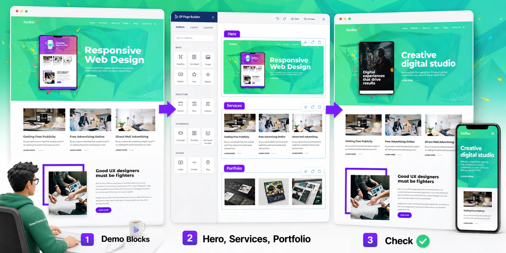 Practical scenario for configuring the Stellar homepage for a studio