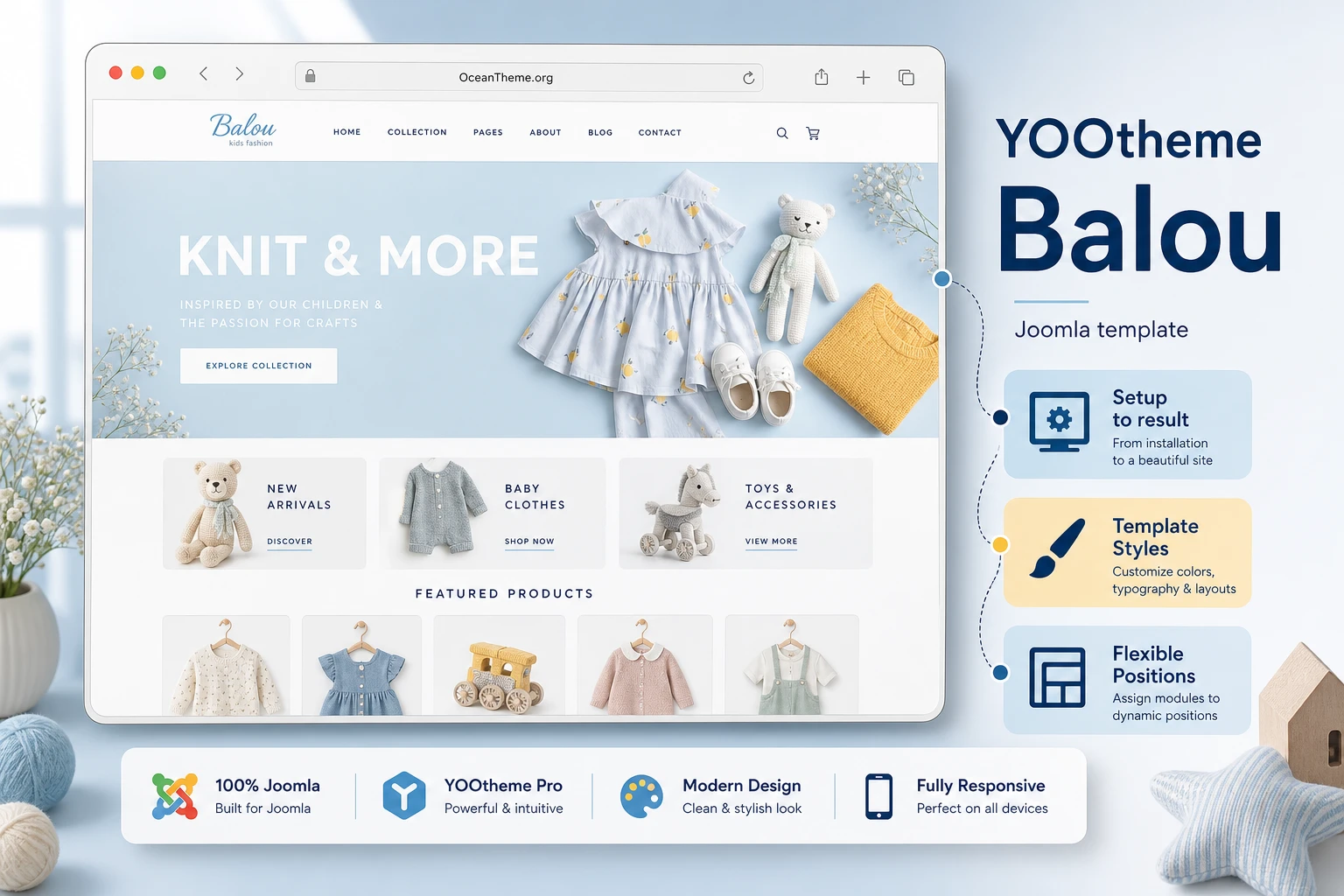 Cover image for the YOOtheme Balou guide with a reference to the template homepage