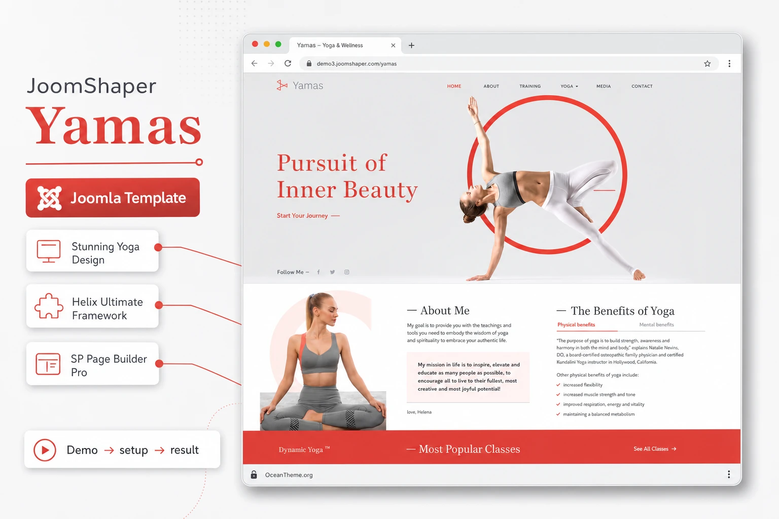 Cover image for the JoomShaper Yamas guide with a reference to the template homepage