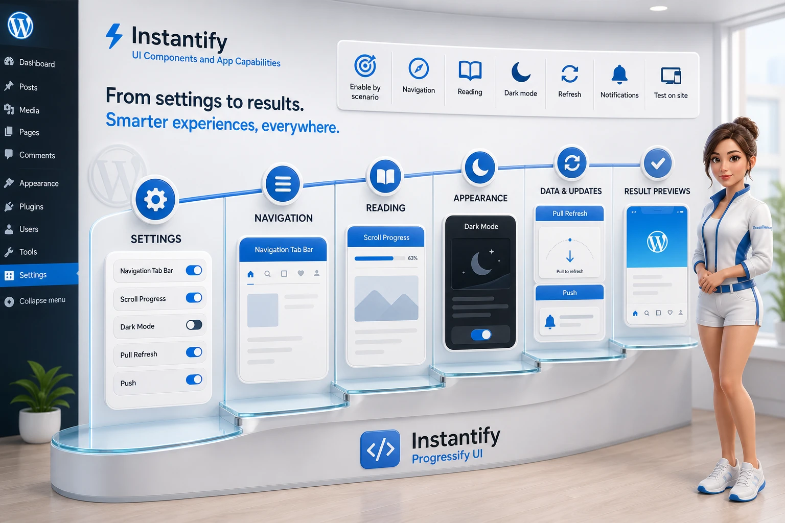 UI Components and App Capabilities settings in CodeCanyon Instantify