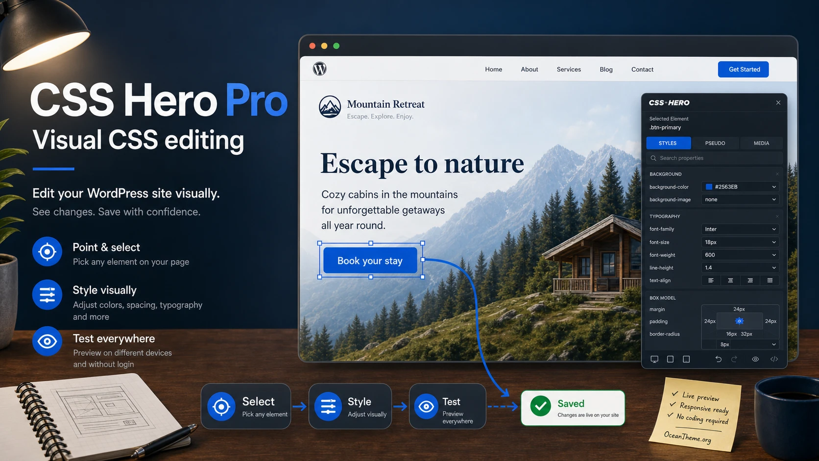 Cover image for the CSS Hero Pro guide for WordPress