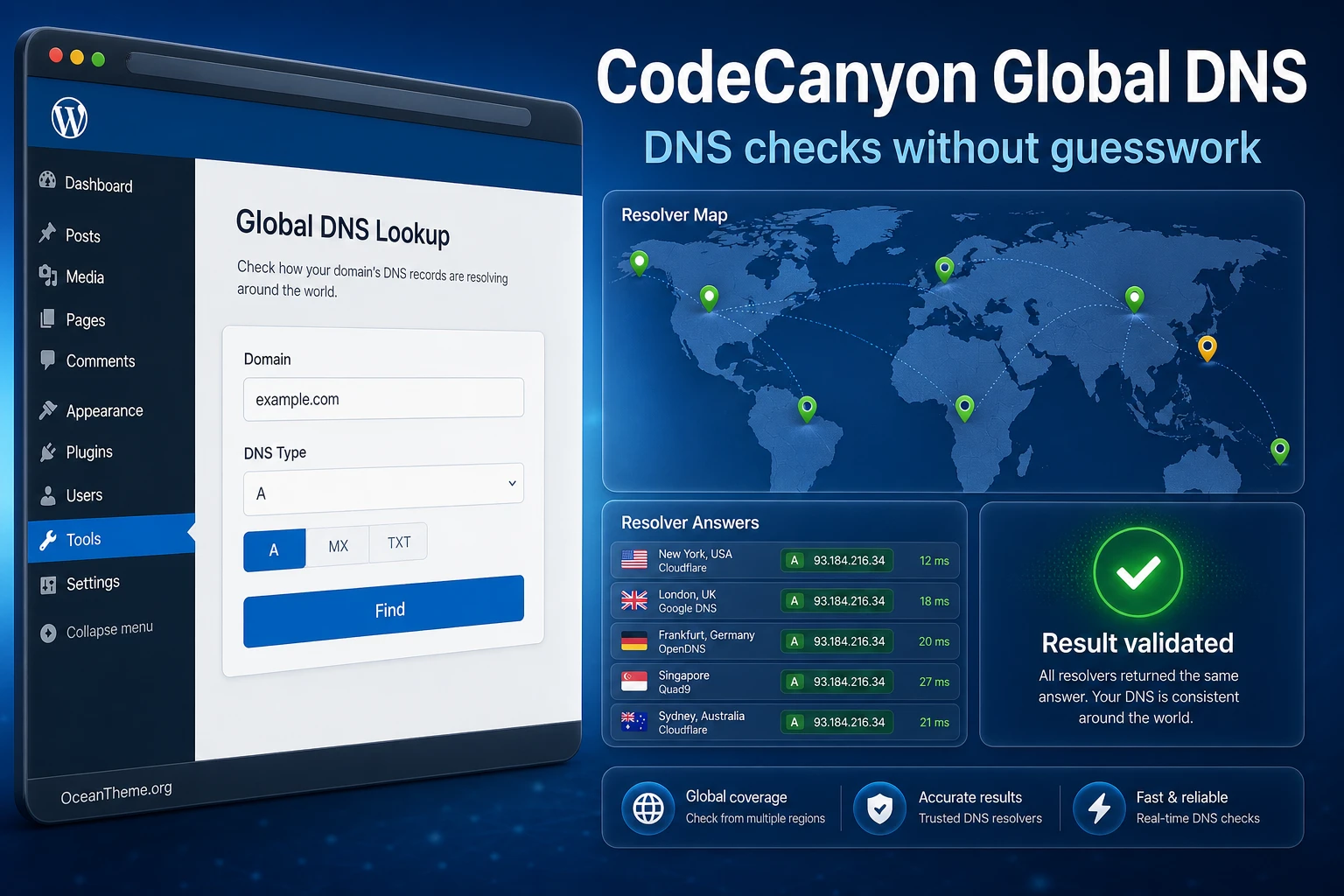 Cover image for the CodeCanyon Global DNS guide with DNS record checking