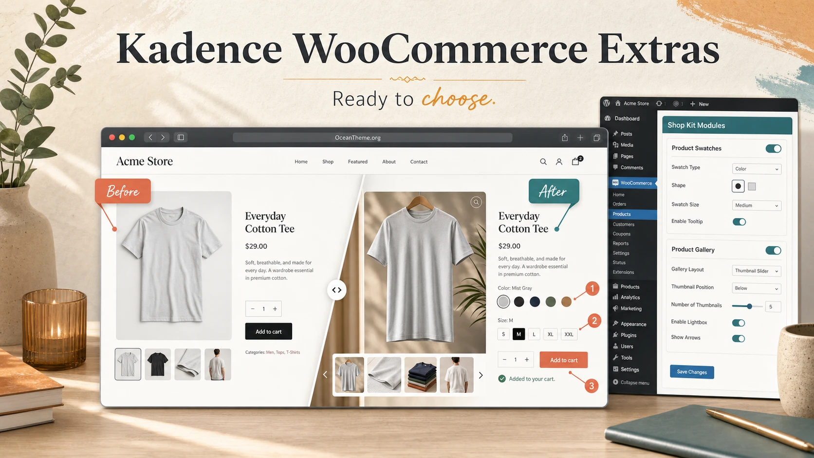 Kadence WooCommerce Extras as a toolkit for a WooCommerce product page