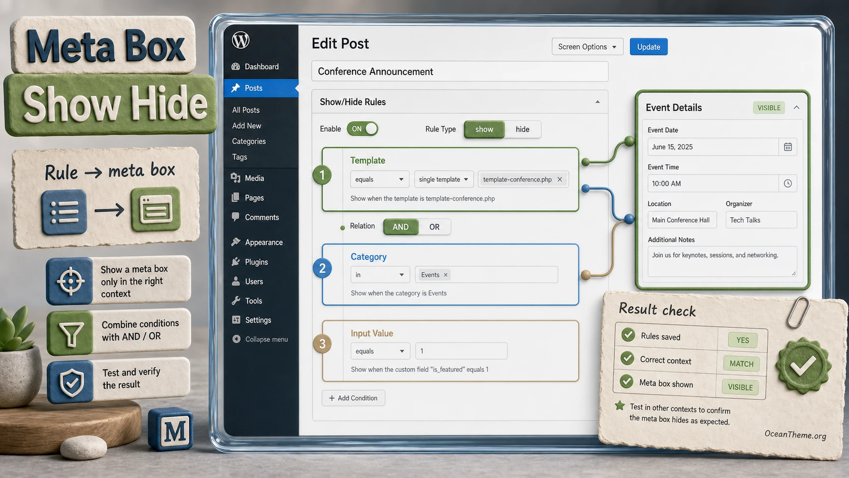 Meta Box Show Hide in WordPress as a setup and validation workflow
