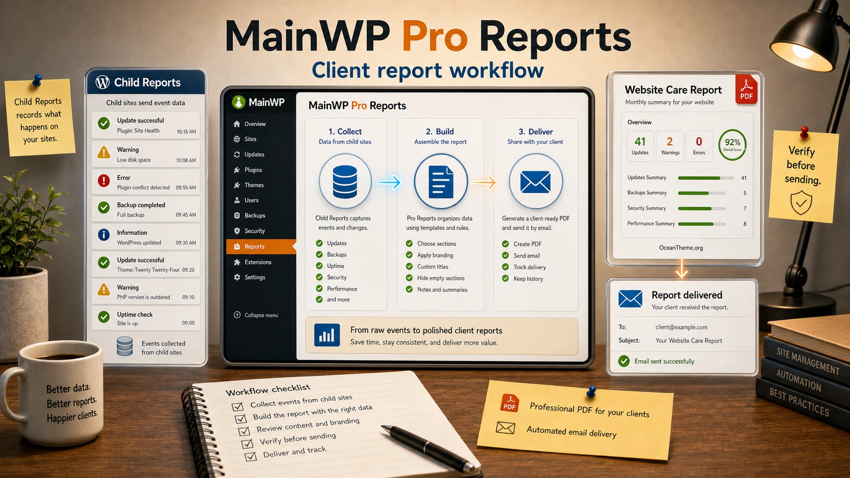 MainWP Pro Reports v5.1.5 - WordPress reports plugin | Guide