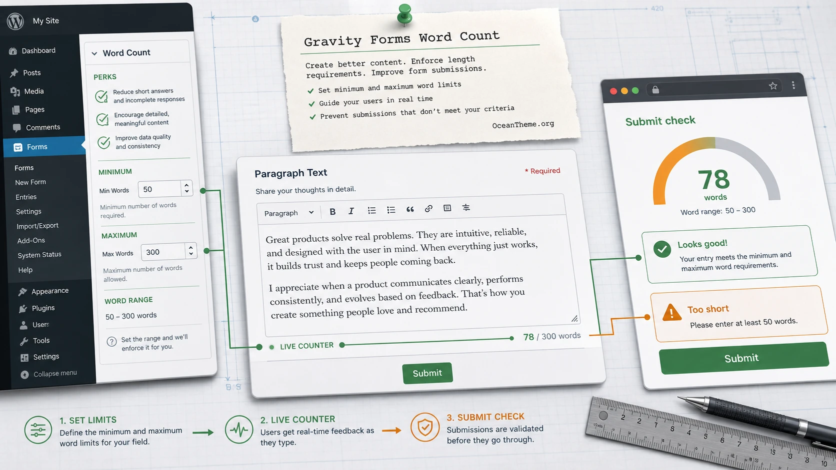 Gravity Forms Word Count in a real WordPress form workflow
