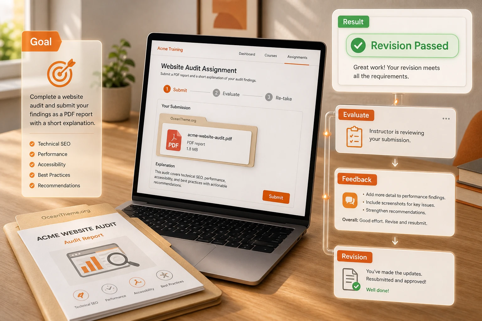 An example of using LearnPress Assignment for a student's practical report