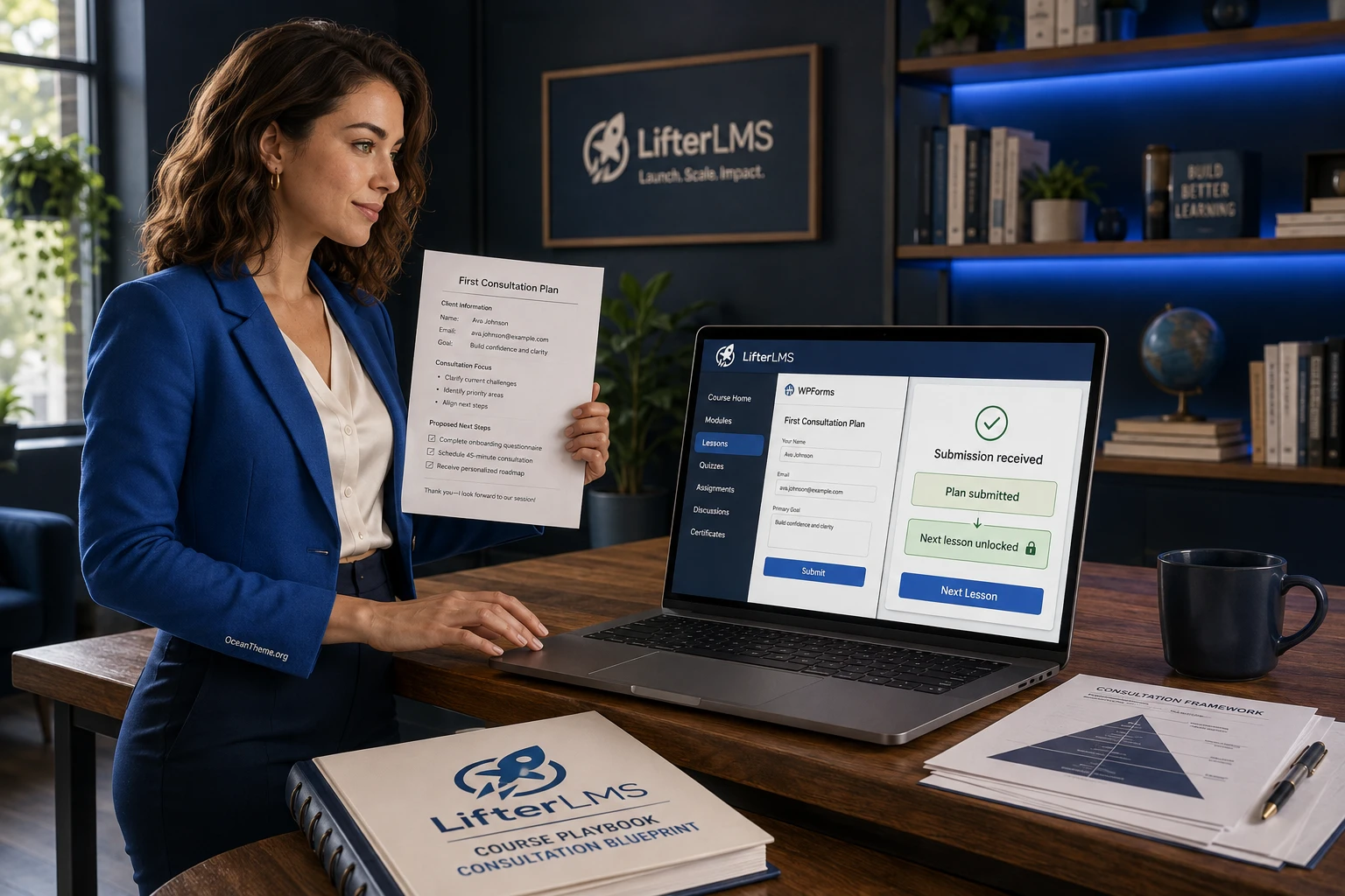 Practical LifterLMS WPForms learning-case verification scene