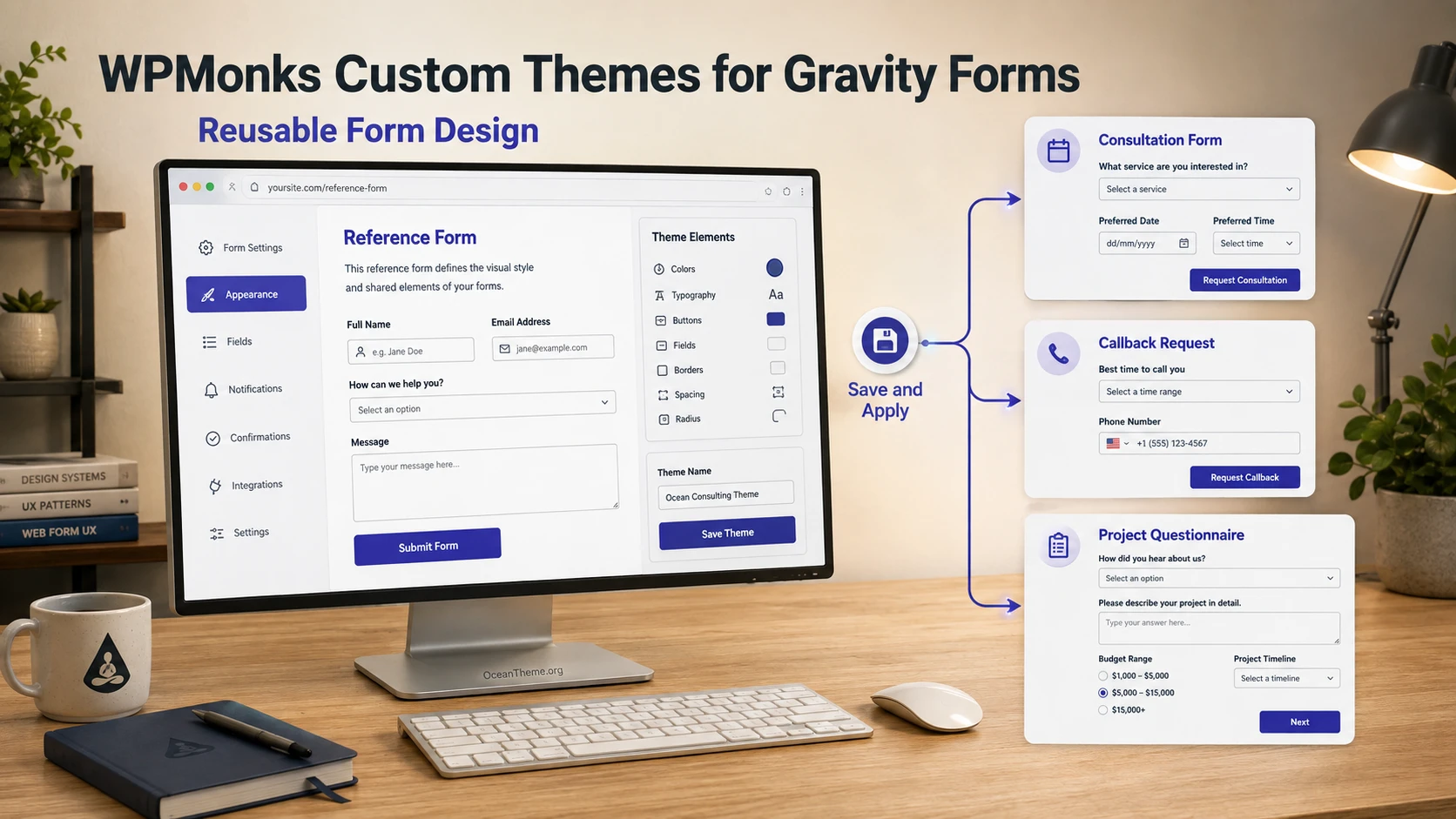 WPMonks Custom Themes for Gravity Forms as a unified design system for multiple WordPress forms