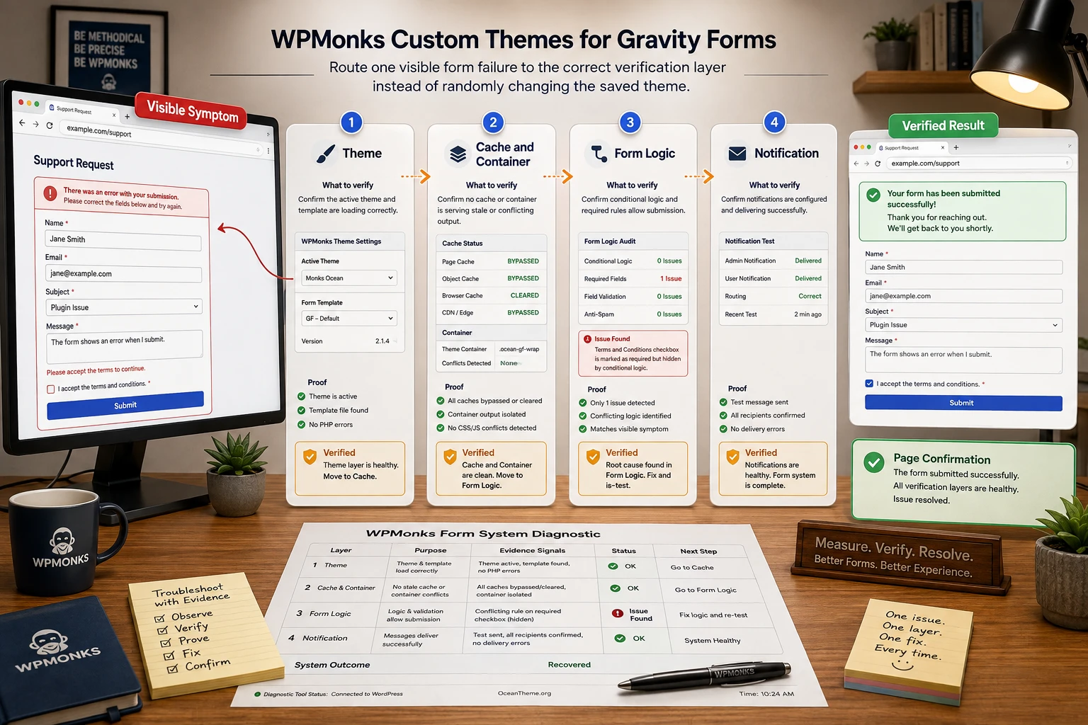 Troubleshooting WPMonks Custom Themes for Gravity Forms issues by visible symptom