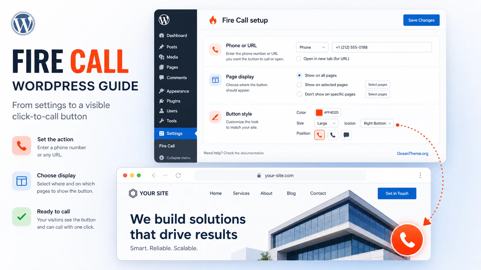 CodeCanyon Fire Call v2.0.0 [39930821] - WordPress call button plugin ...