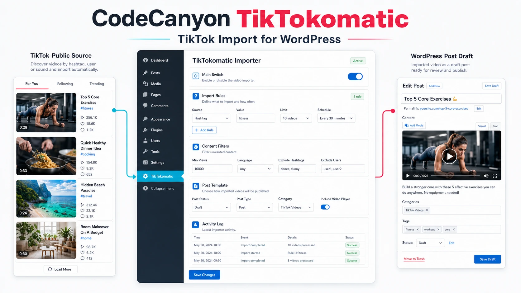 Cover image for the CodeCanyon TikTokomatic for WordPress guide
