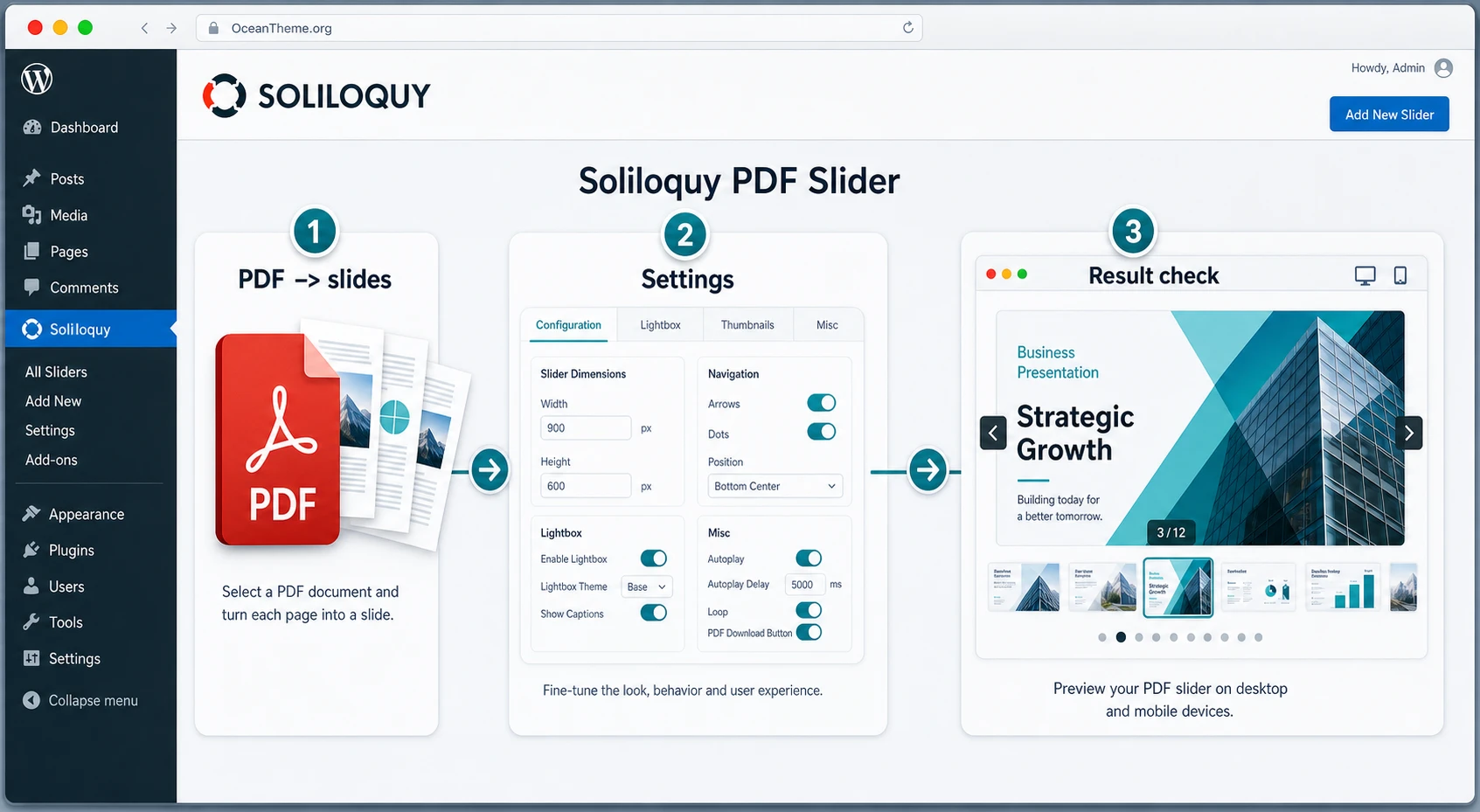 Soliloquy PDF Slider v1.1.0 - Slider plugin for WordPress | Guide