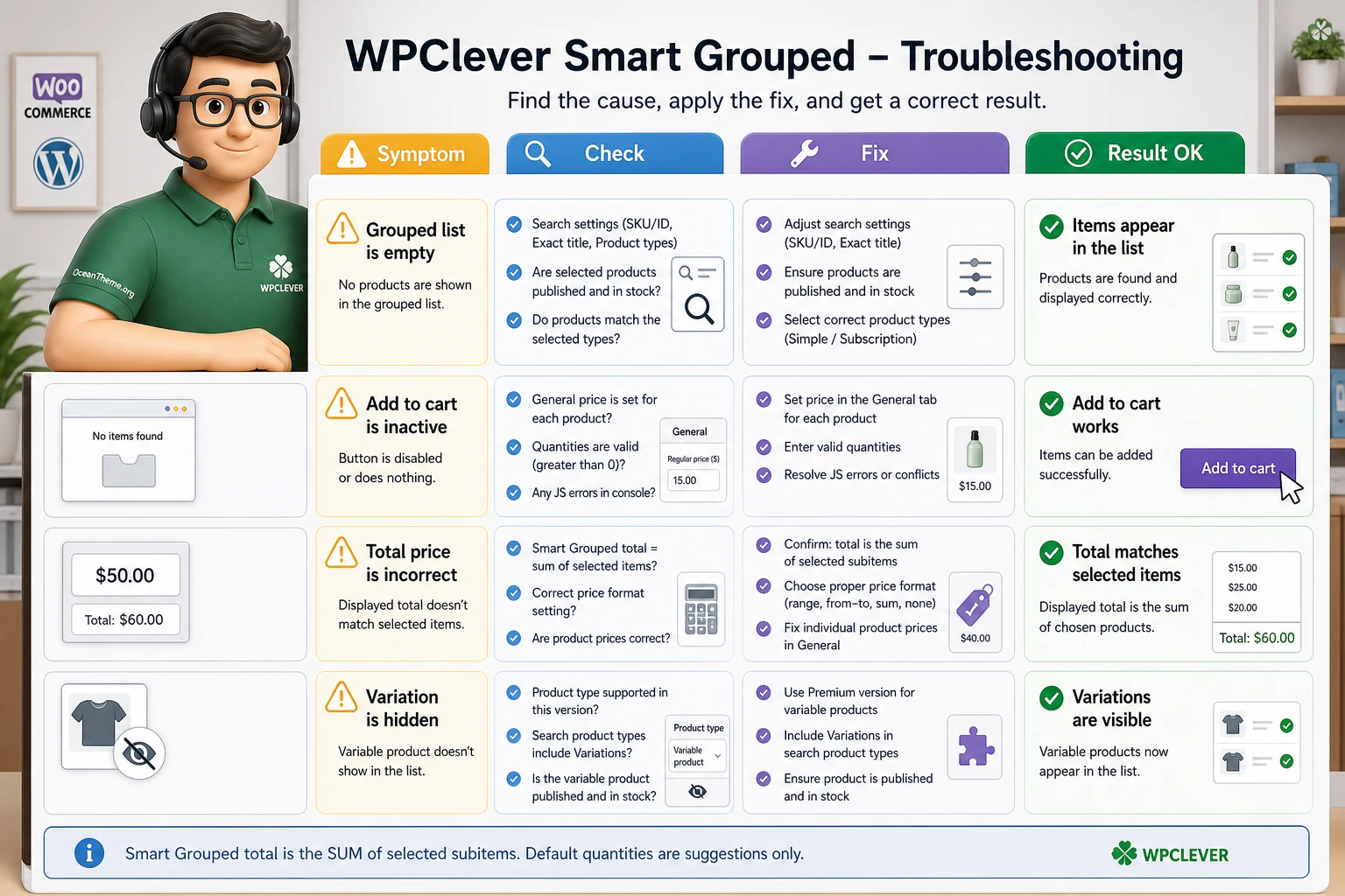 Troubleshooting issues in WPC Grouped Product for WooCommerce