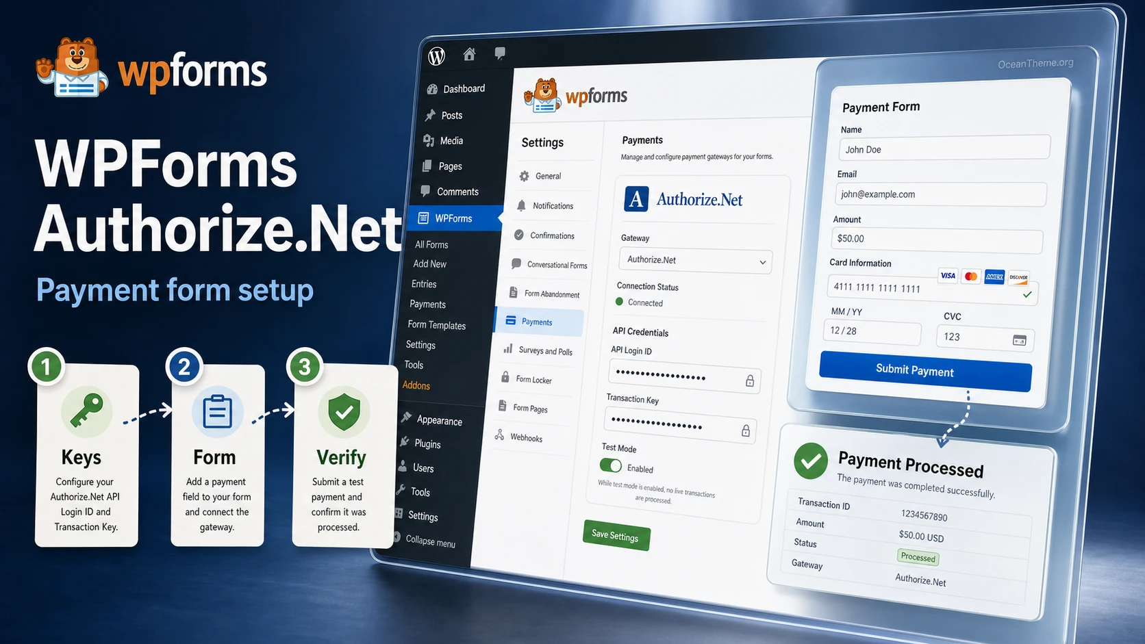 Cover image for the WPForms Authorize.Net guide for WordPress payment forms