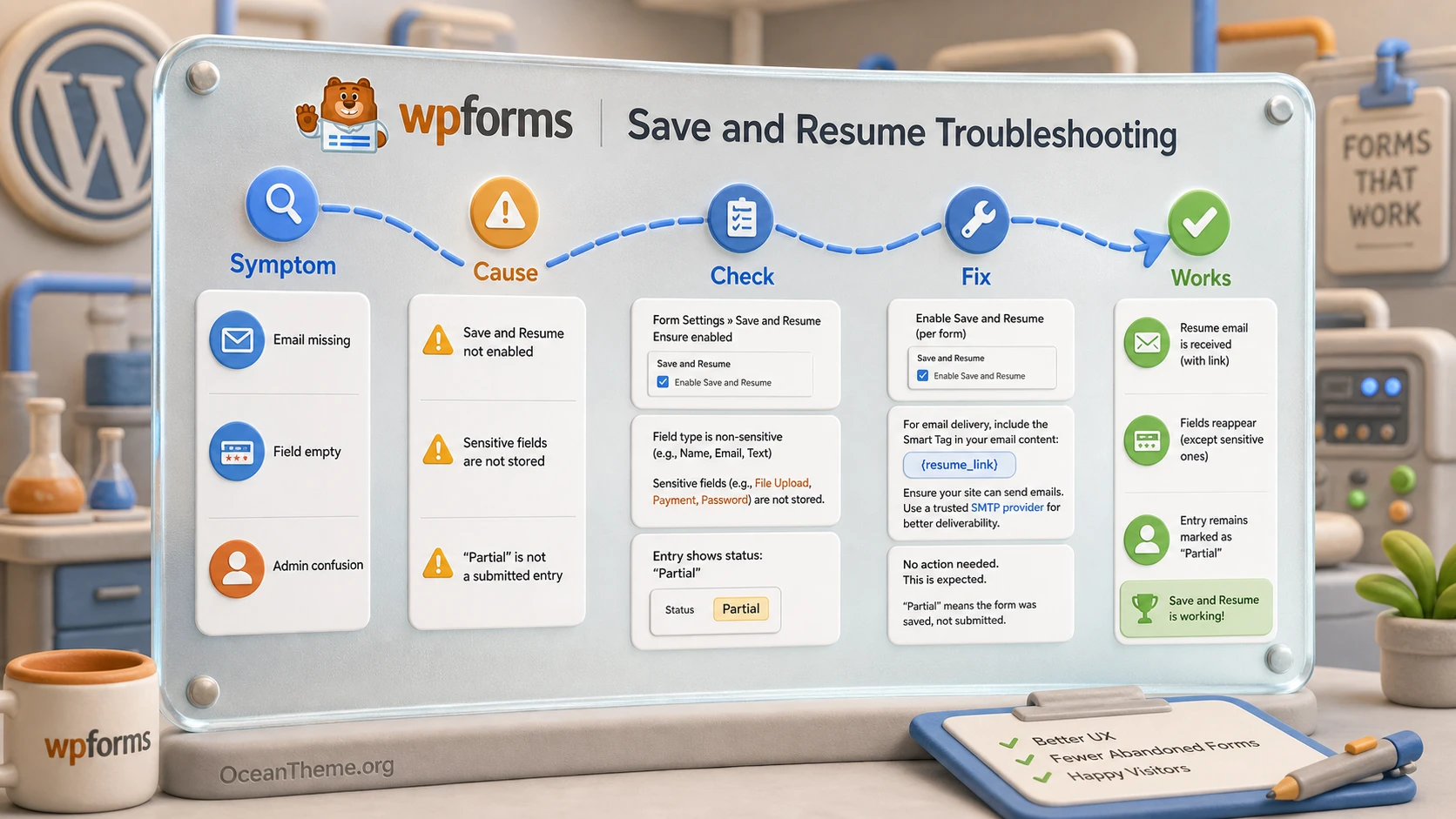 WPForms Save and Resume troubleshooting: link, email, partial entry, and outcome verification