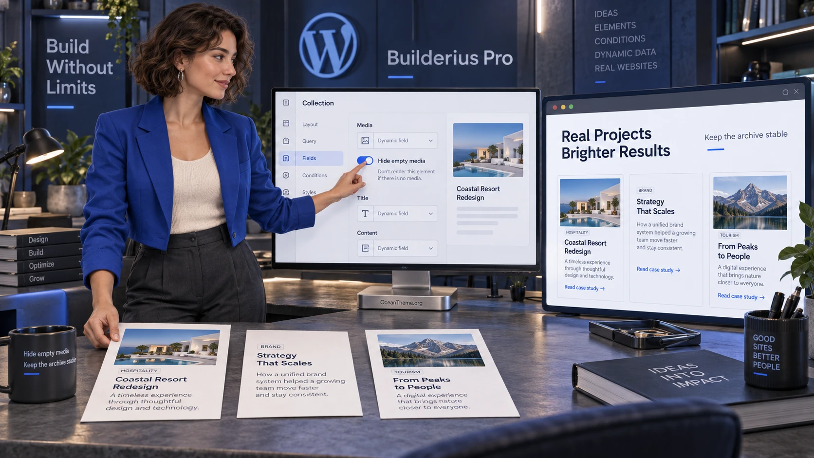 A practical Builderius Pro use case with a dynamic case study archive and checks for empty fields