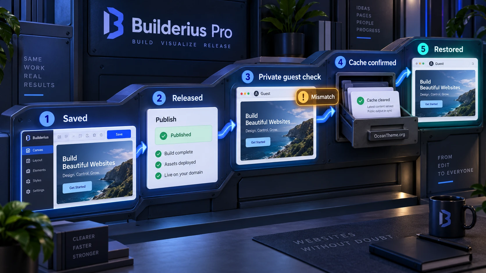 Testing a Builderius Pro template from WordPress data through to the published output