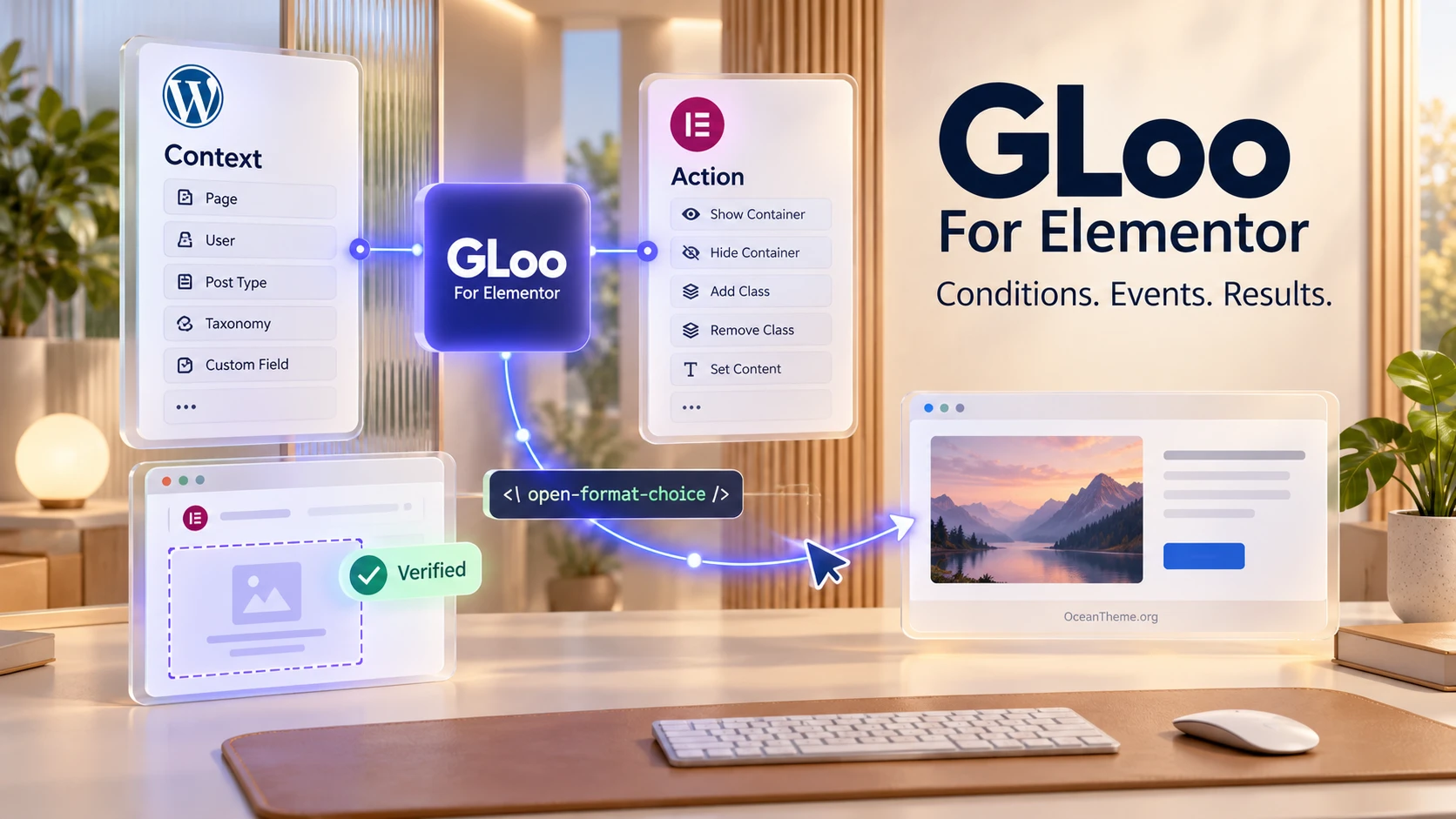 GLoo For Elementor as a layer for conditions, events, and page states in WordPress