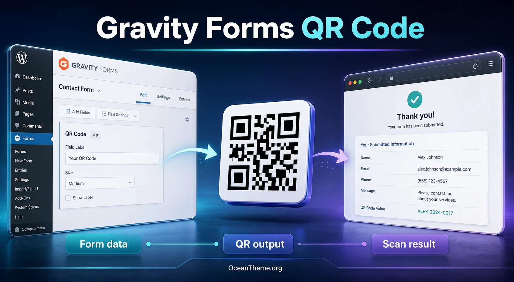 Gravity Forms QR Code as a link between a form, a QR code, and the on-site outcome