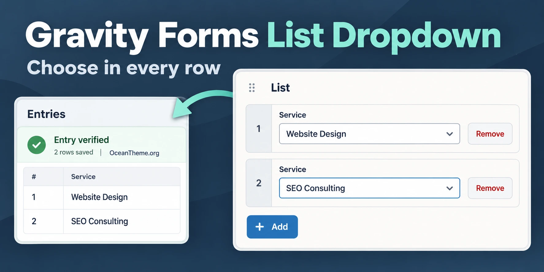 Gravity Forms List Dropdown turns a repeatable list column into a controlled choice of approved values