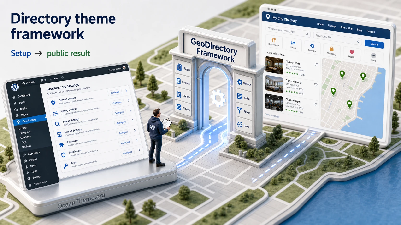 Cover image for the GeoDirectory Framework guide for a WordPress directory