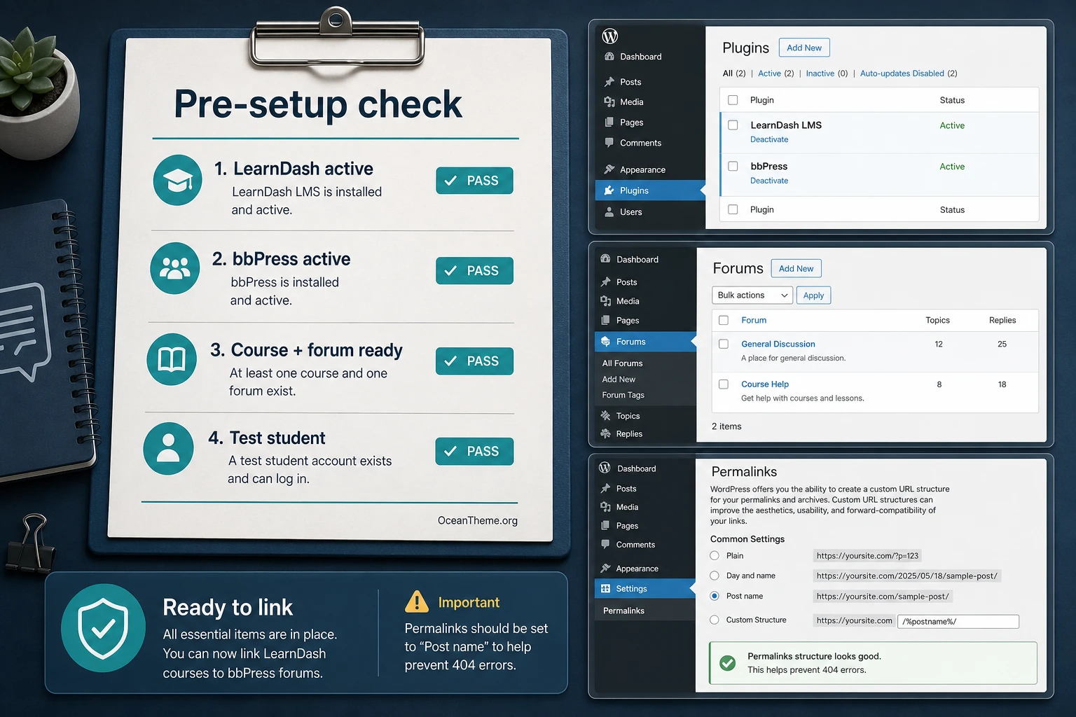 Checking dependencies before configuring LearnDash LMS bbPress Integration