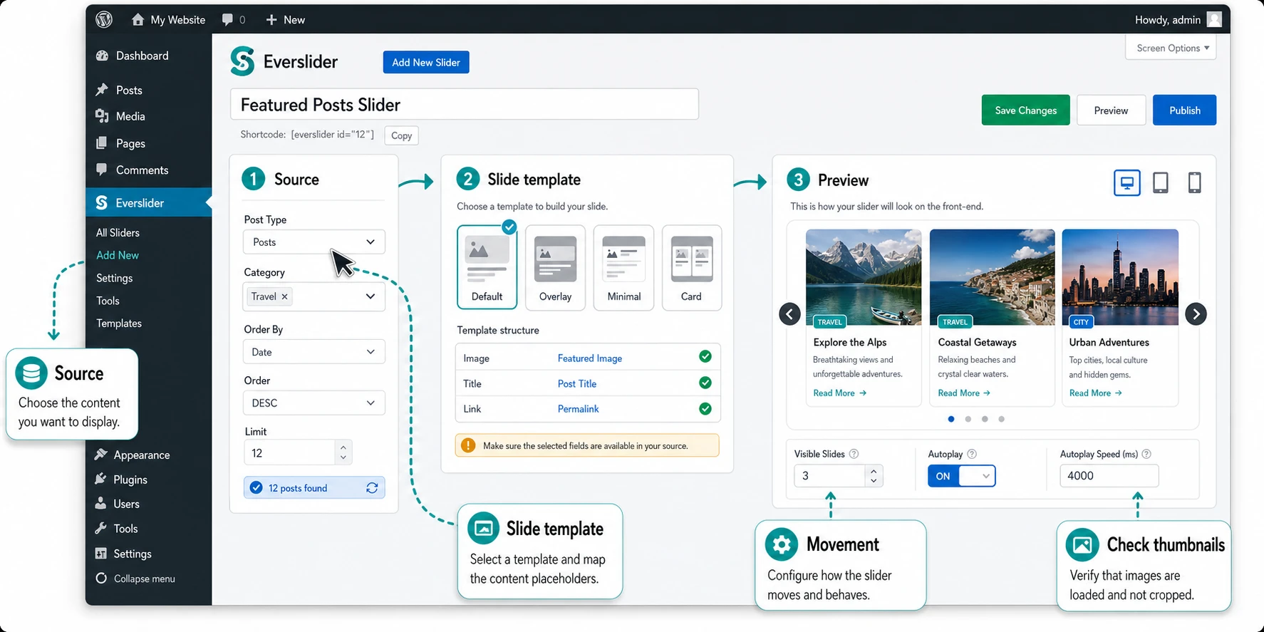 CodeCanyon Everslider v1.4.0 [5631013] - Carousel plugin for WordPress ...