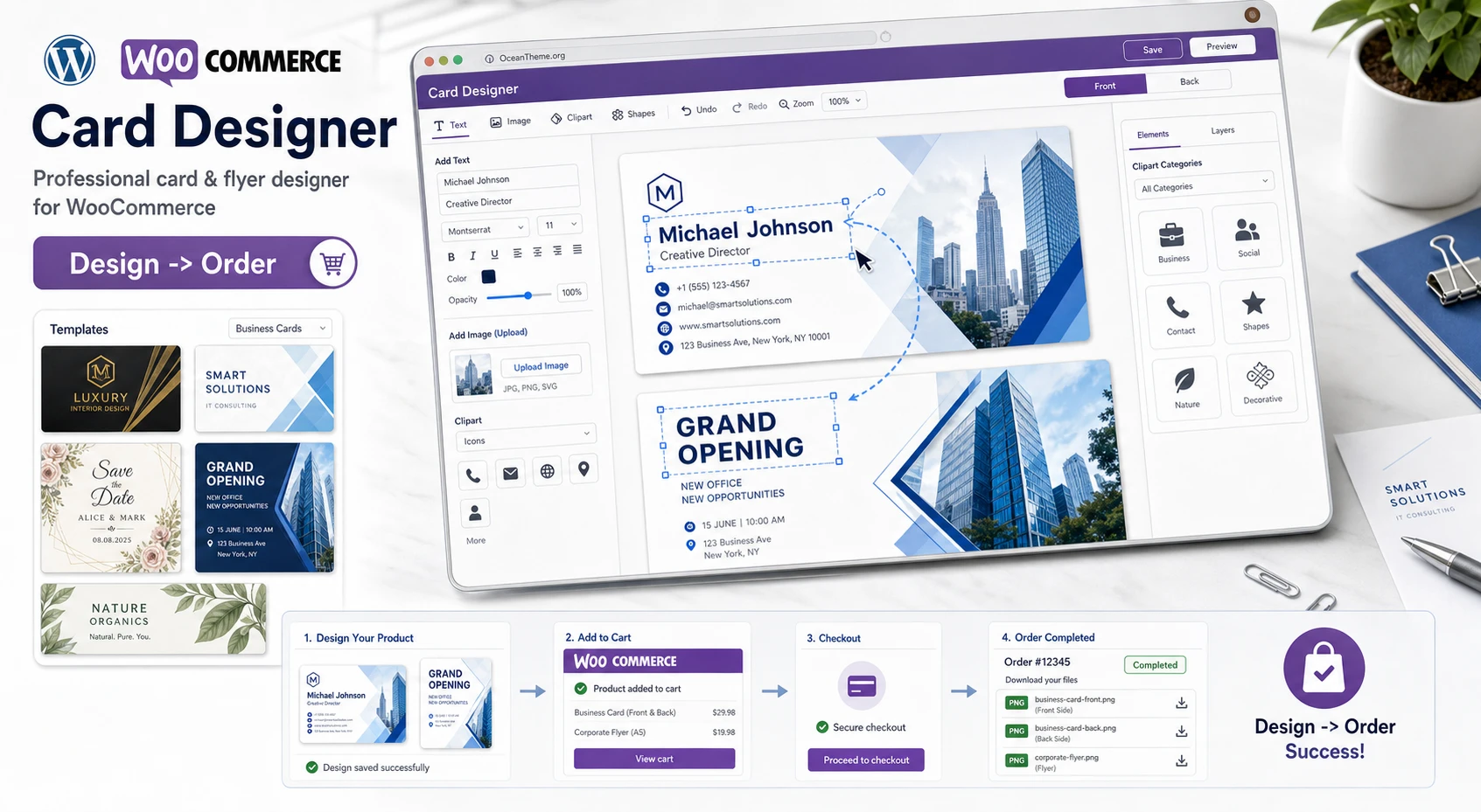 Cover image for the CodeCanyon WooCommerce Business guide with the WooCommerce card editor