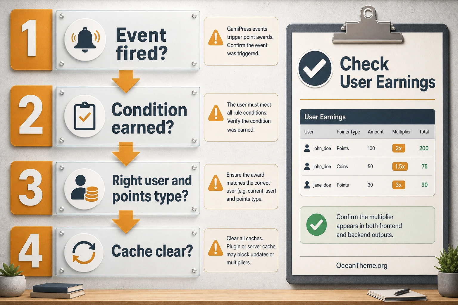 Troubleshooting map for GamiPress Points Multiplier issues