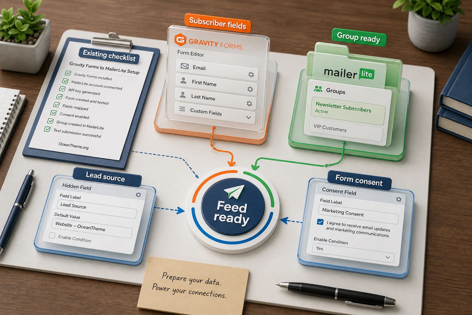 Preparing the group, custom fields, and consent before setting up Gravity Forms MailerLite
