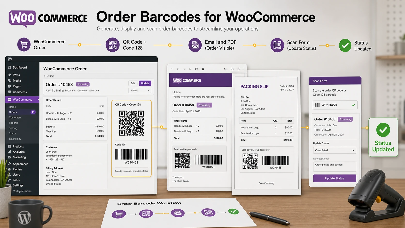 CodeCanyon Order Barcodes for WooCommerce ties a scanning rule to an order outcome