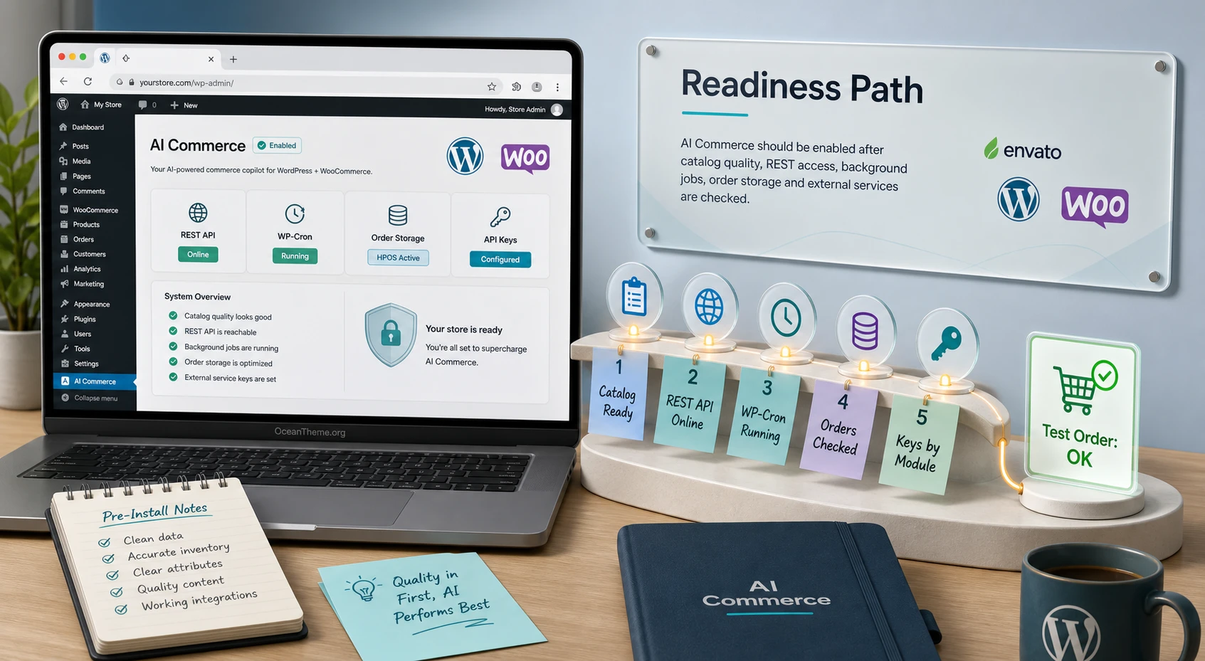 Checking WooCommerce readiness before setting up AI Commerce