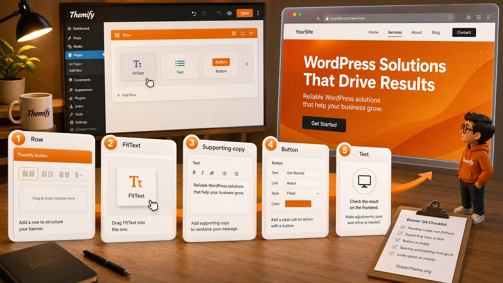 Example of using Themify FitText for a promo banner on a service page