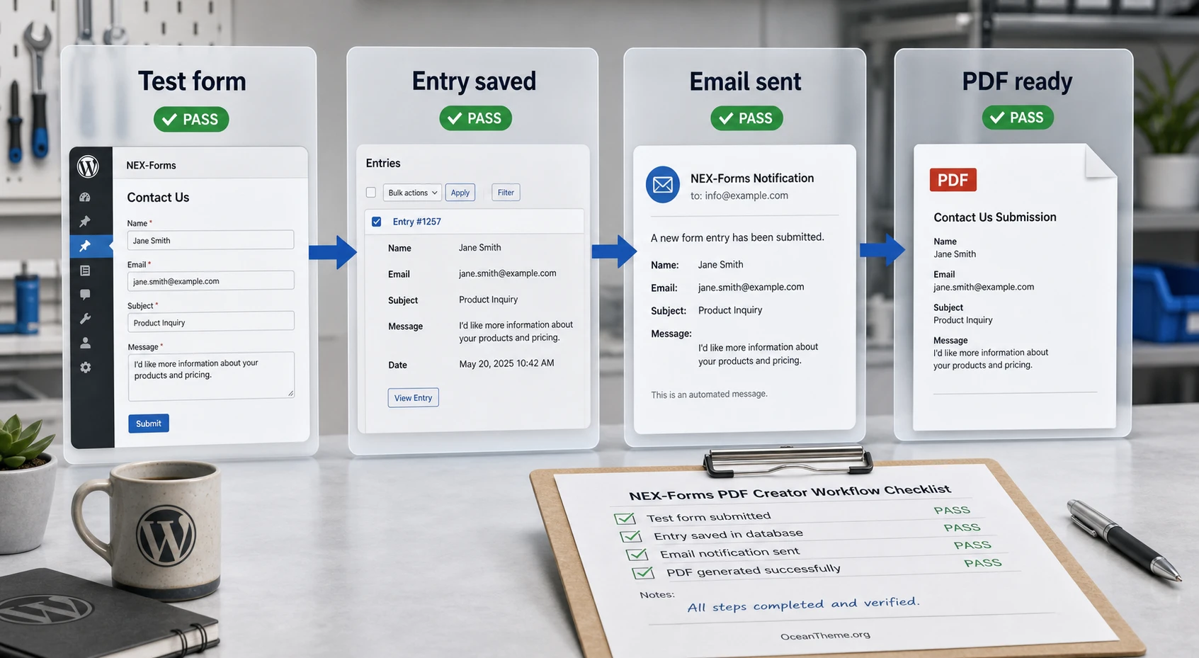 Checking a NEX-Forms form before connecting PDF Creator