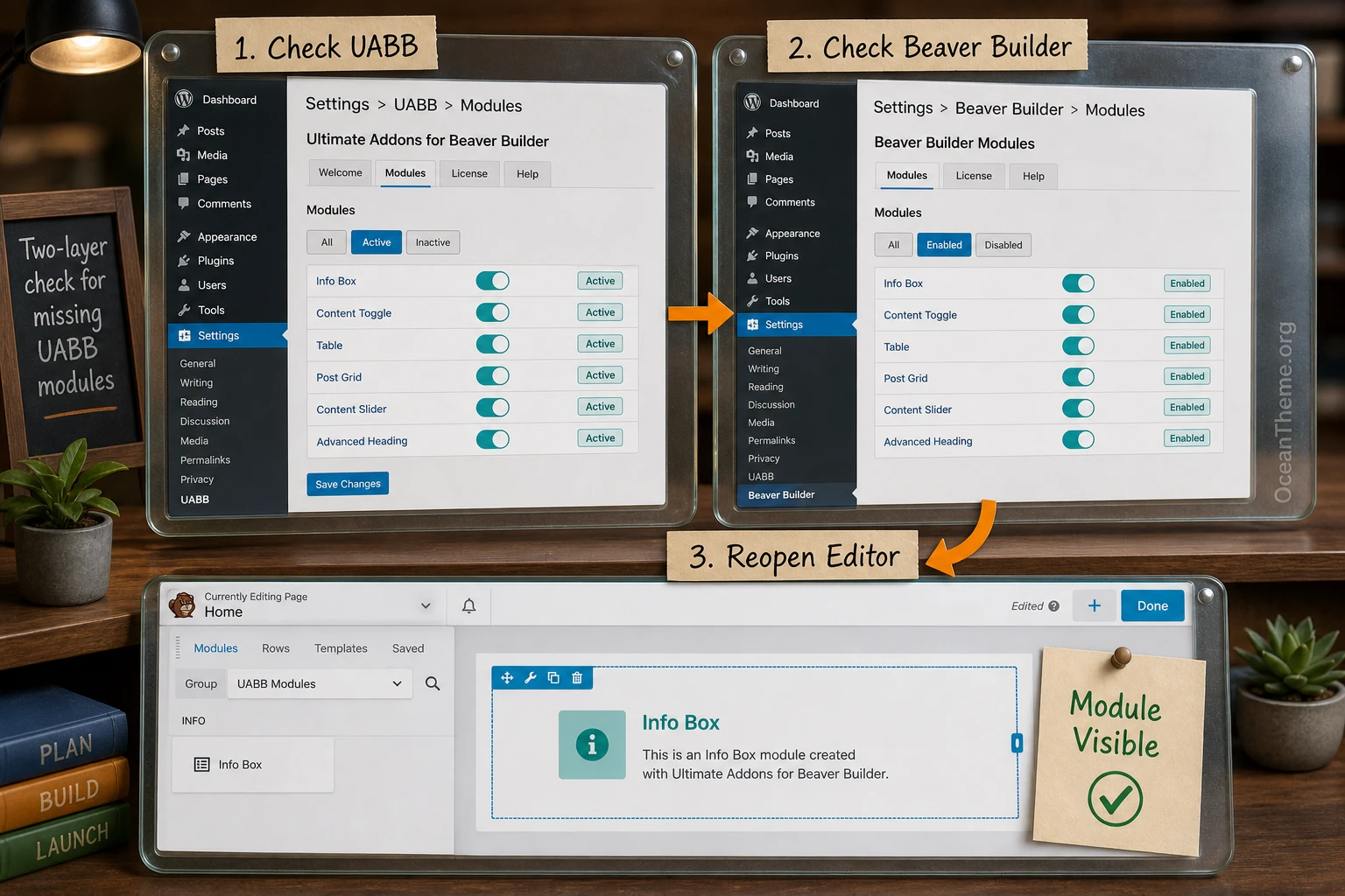 Map of the initial Ultimate Addons for Beaver Builder module setup in the WordPress admin panel