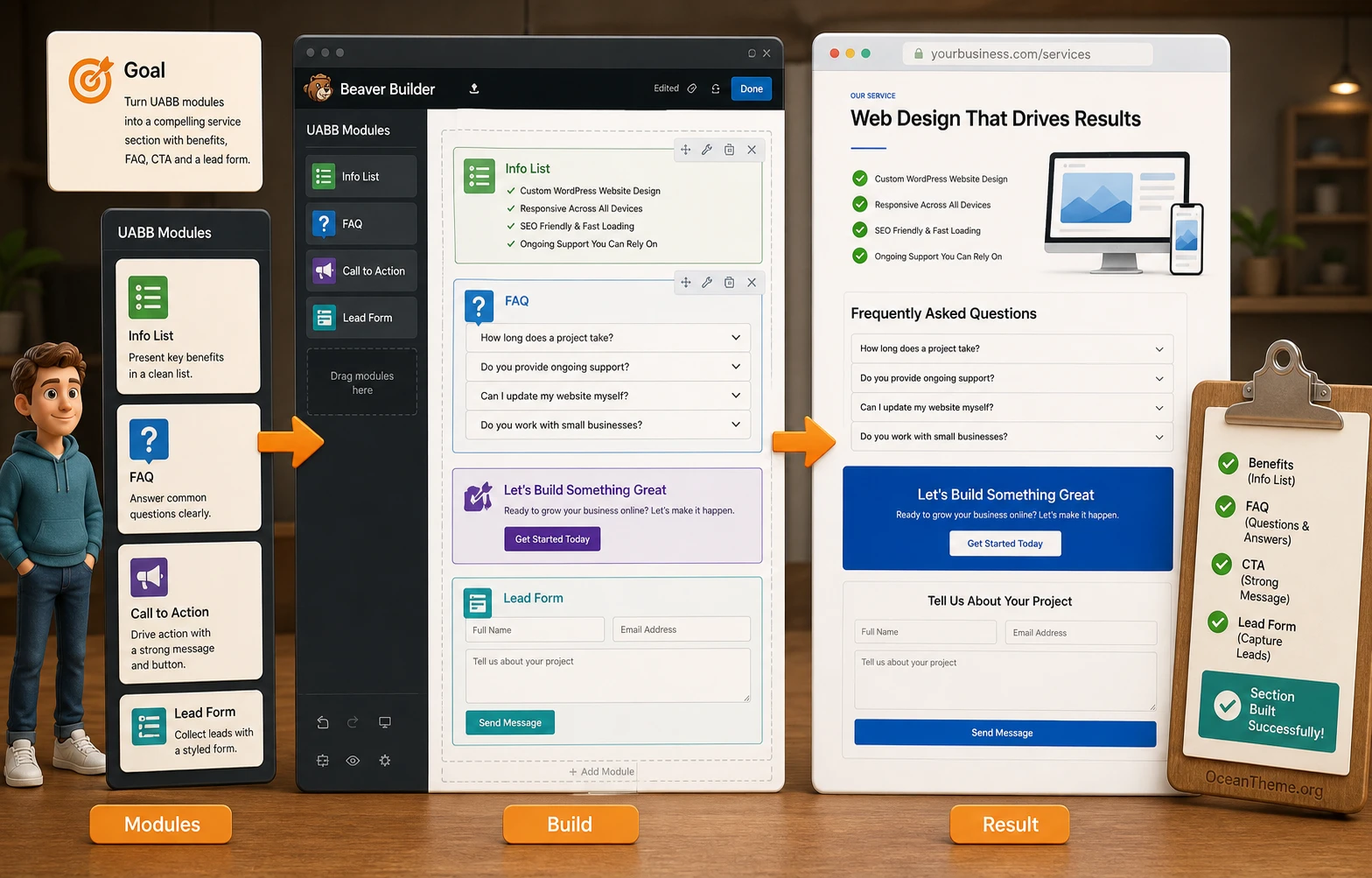 Practical Ultimate Addons for Beaver Builder use case for a service section