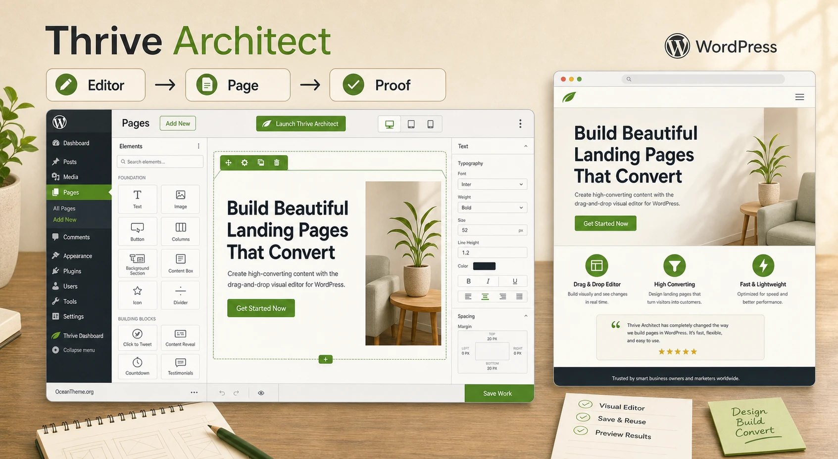 Cover image for the Thrive Architect guide with the WordPress builder interface
