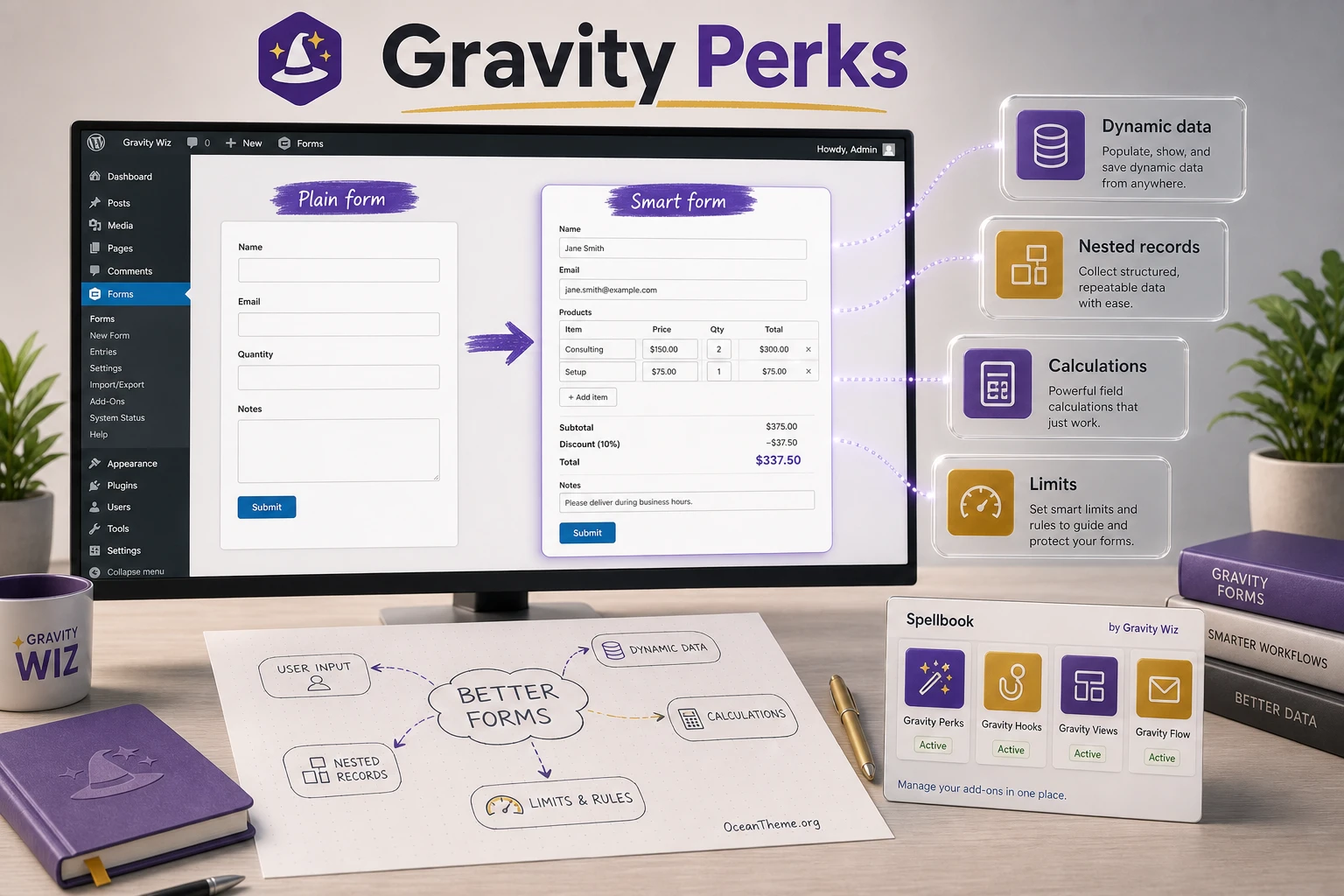 Gravity Perks guide cover with a map of modular add-ons for Gravity Forms