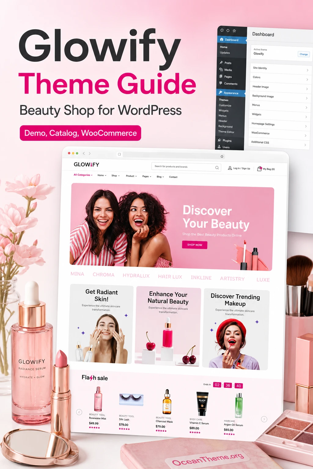 Cover image for the ThemeForest Glowify guide showing the preserved homepage layout of the template