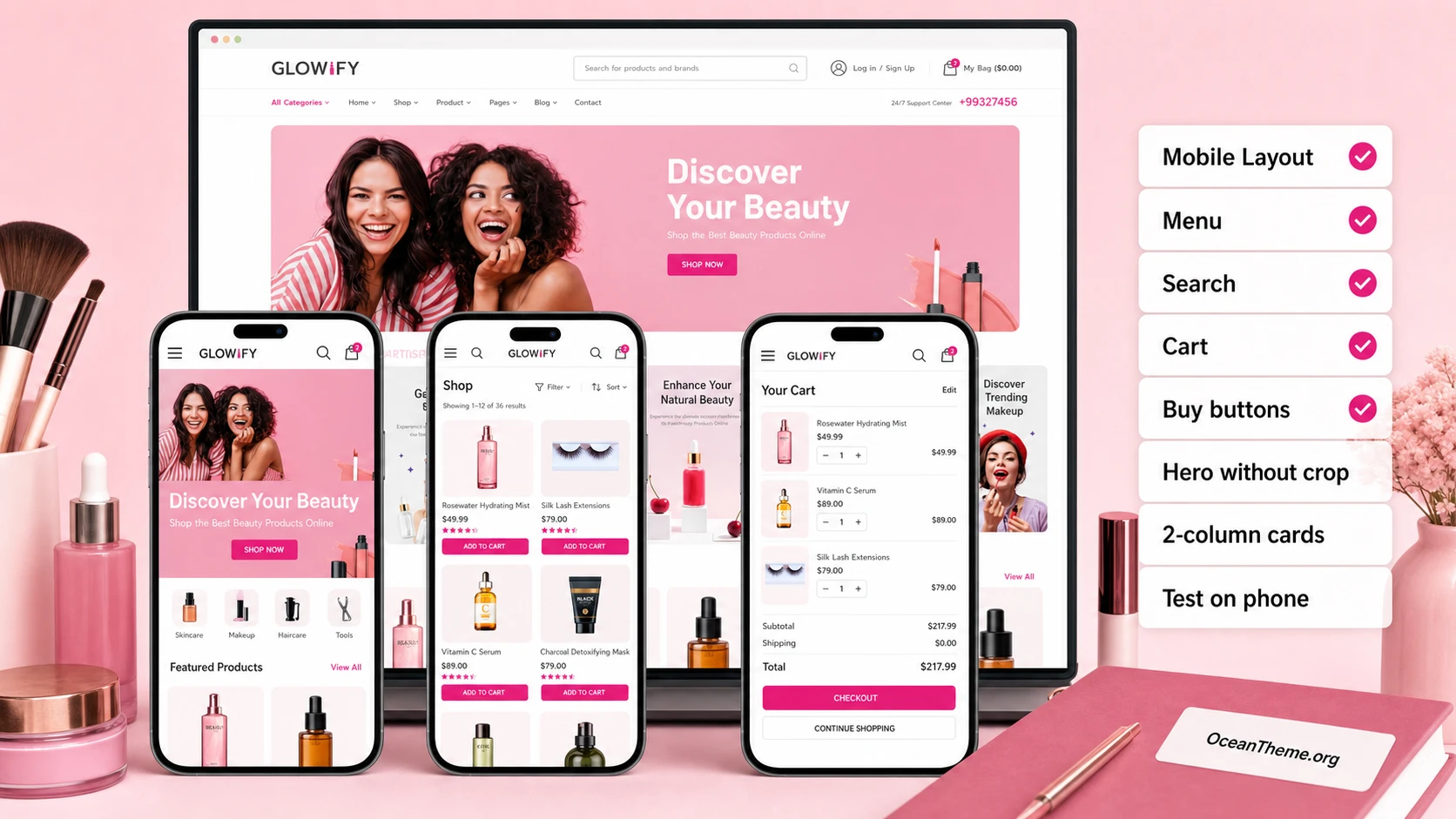 Speed, responsiveness, and cache checks for a Glowify site